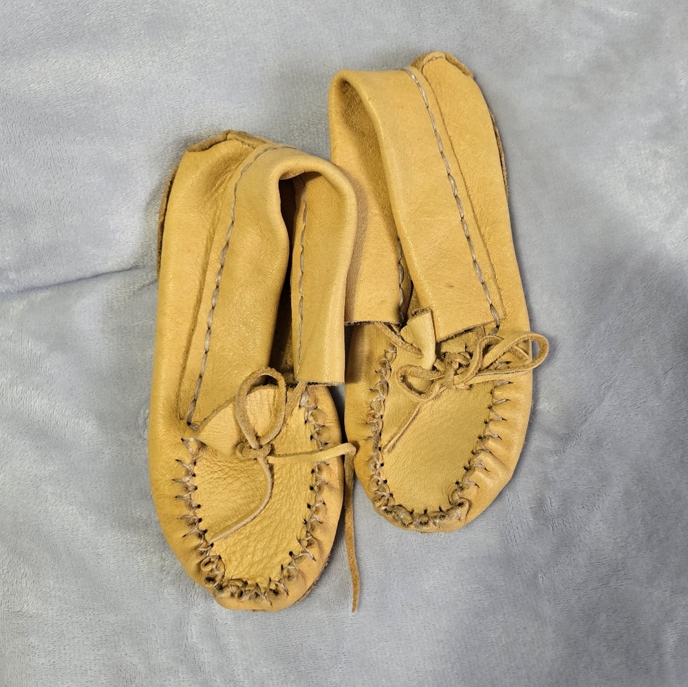 Handcrafted Tan Leather Moccasins